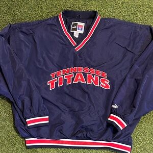 RARE 90’s Y2K Vintage Puma Navy Tennessee Titans Pullover Sweater V Neck
